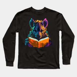 Hyena Reads Book Long Sleeve T-Shirt